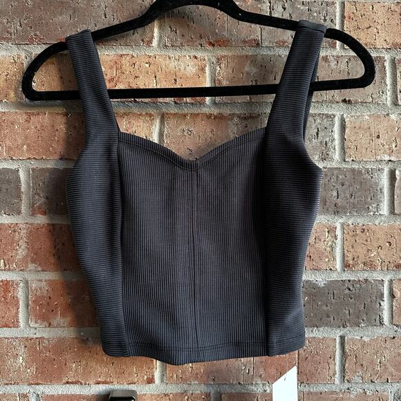 lululemon athletica Tops - Lululemon Ribbed Softstreme Sweetheart Black Tank Small